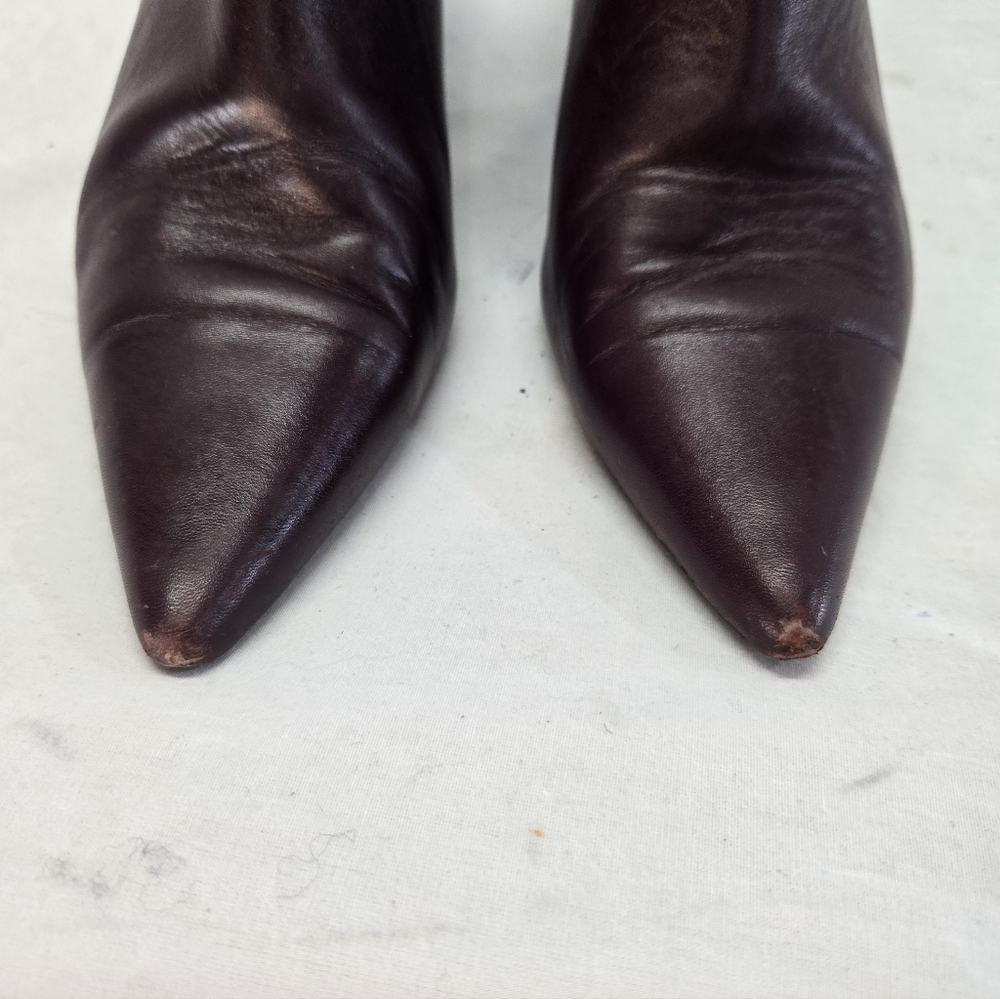 Anine Bing Stella Women's Size 38 Leather Burgundy Boots *Flaws* - Picture 5 of 11